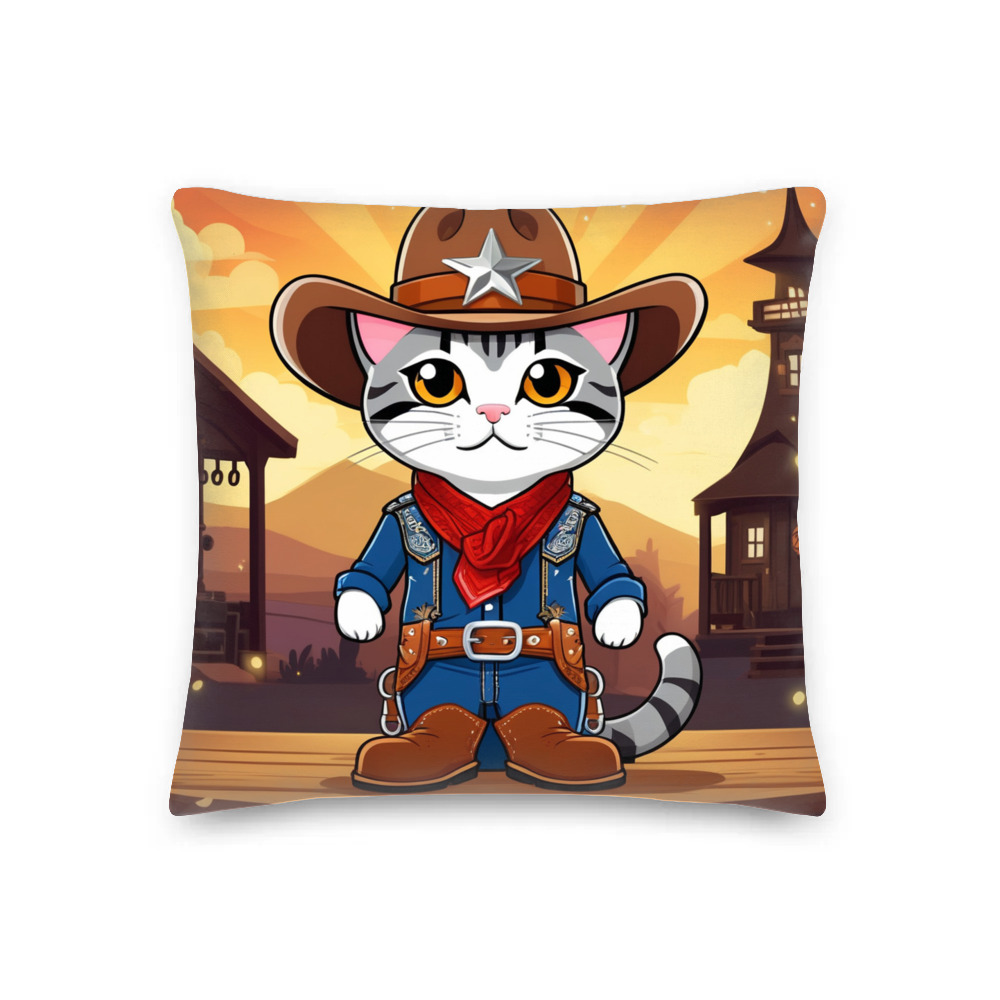 PugMug Custom Tabby American Shorthair Cat Premium Pillow