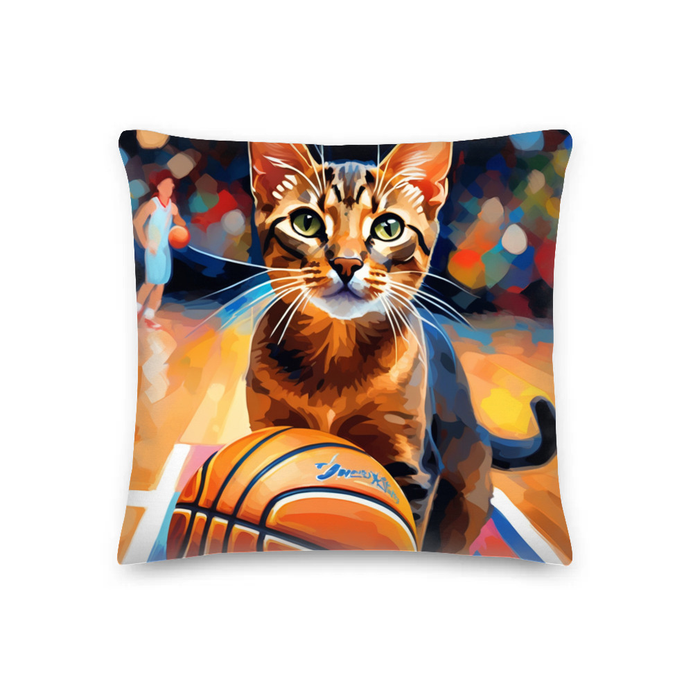 PugMug Custom Tabby Abyssinian Cat Premium Pillow