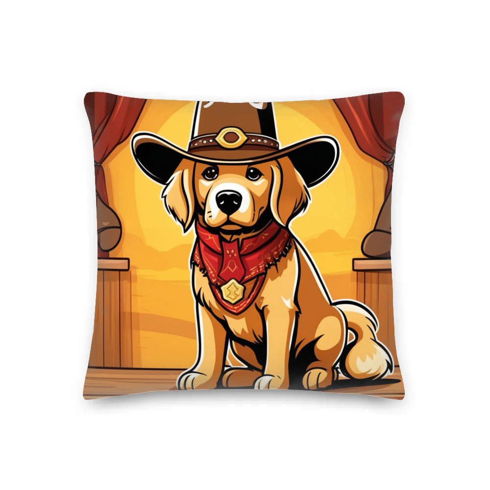 PugMug Custom Golden Retriever Premium Pillow