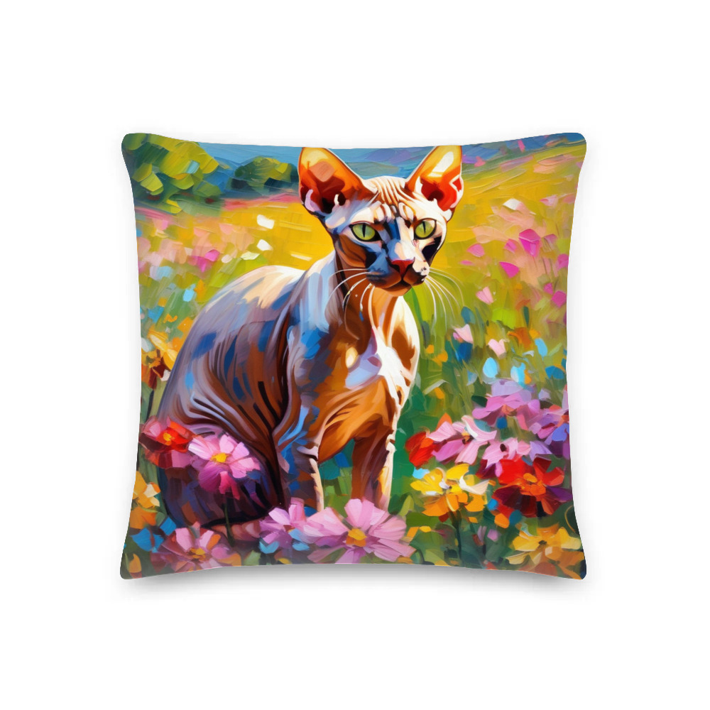 PugMug Custom Tabby Sphynx Cat Premium Pillow