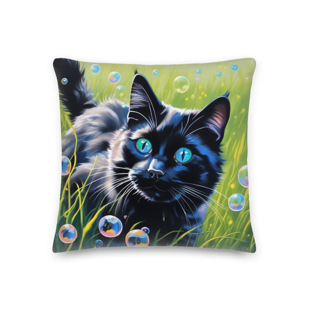 PugMug Custom Black Ragdoll Cat Premium Pillow