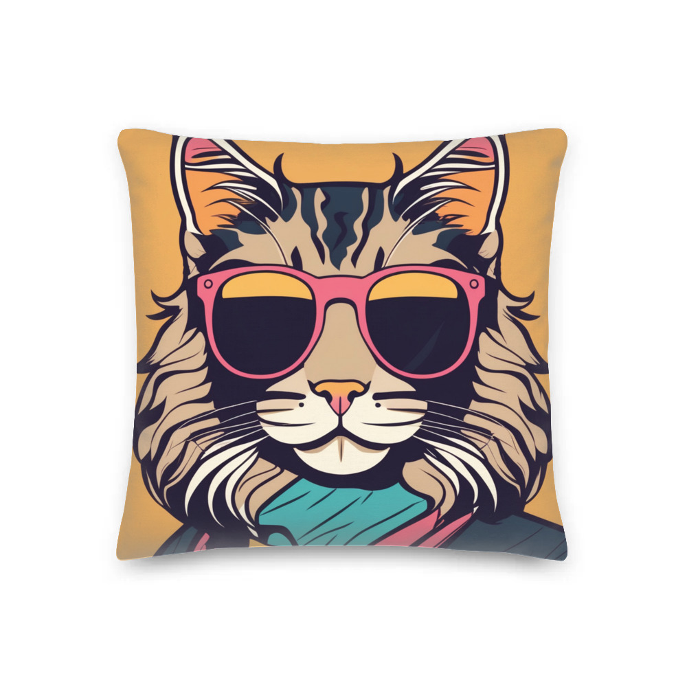 PugMug Custom Tabby Maine Coon Cat Premium Pillow