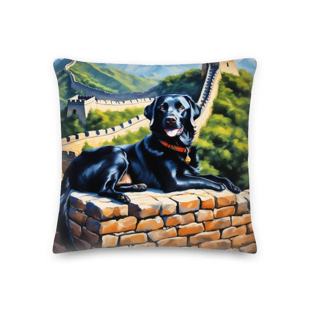 PugMug Custom Black Labrador Retriever Premium Pillow