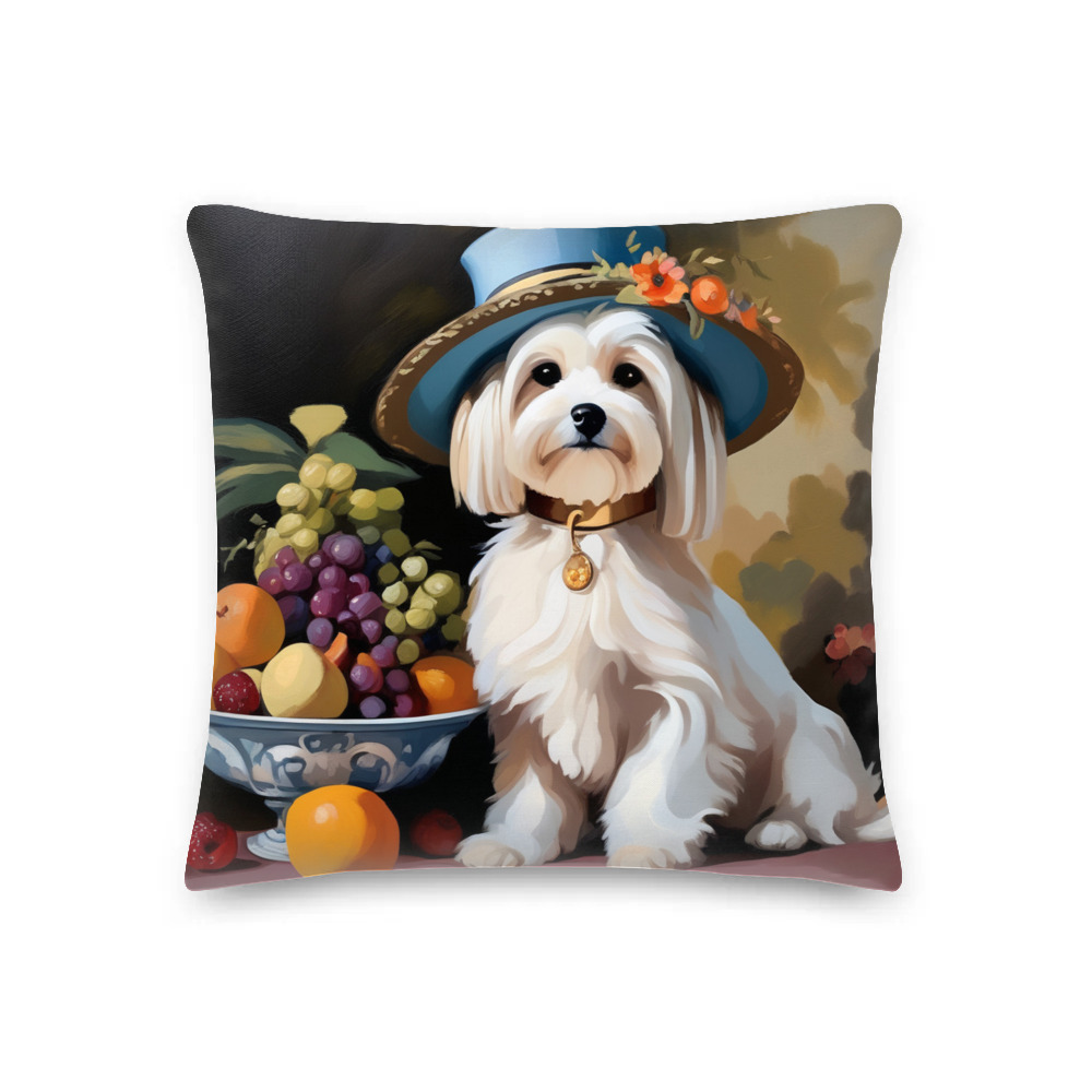 PugMug Custom White Havanese Dog Premium Pillow