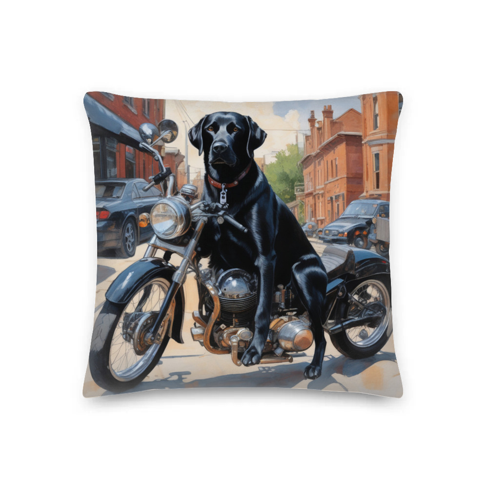 PugMug Custom Black Labrador Retriever Premium Pillow