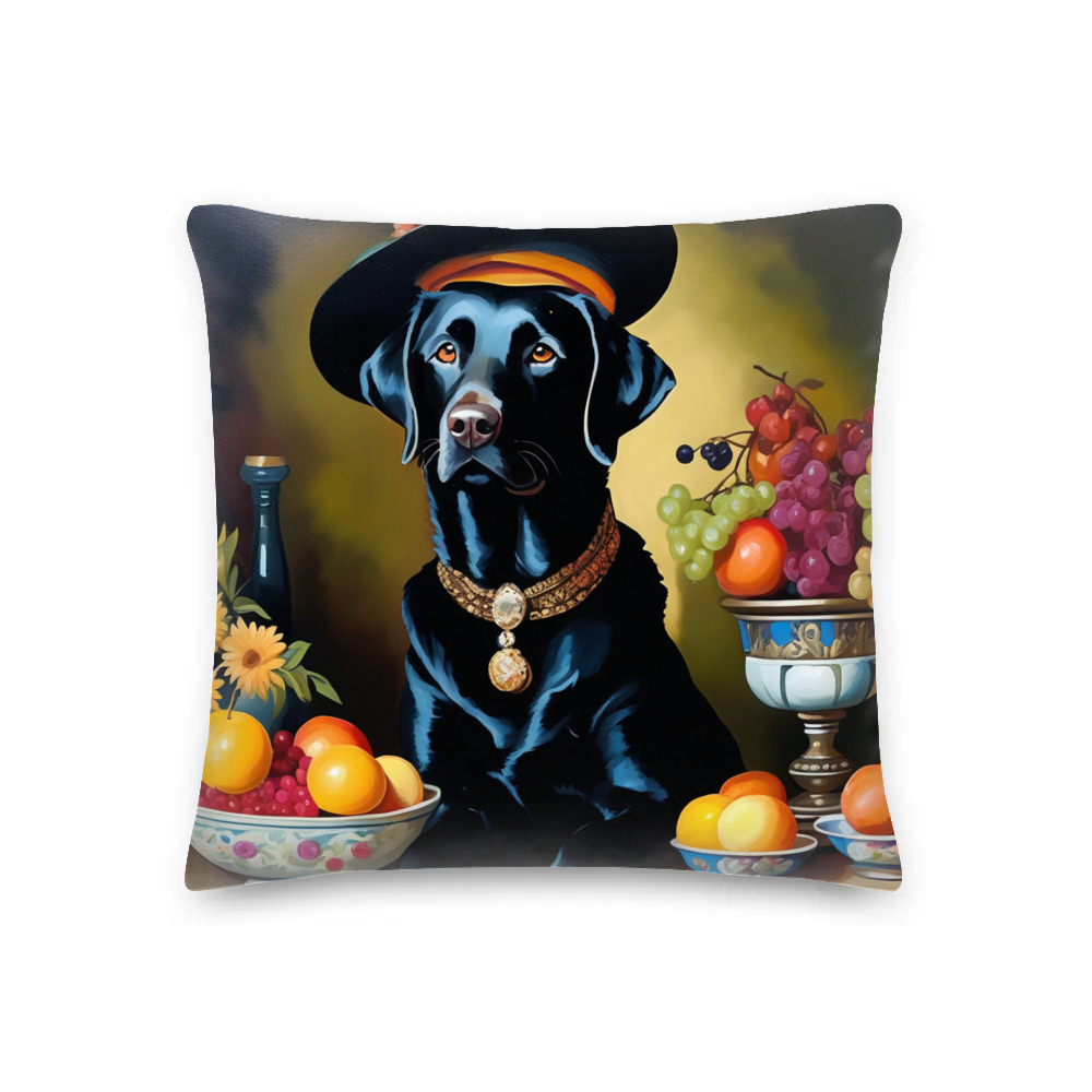 PugMug Custom Black Labrador Retriever Premium Pillow