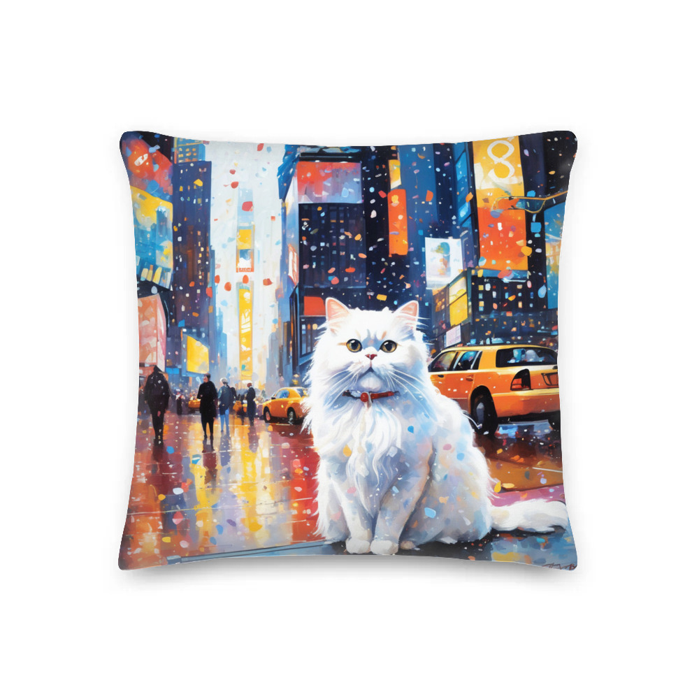 PugMug Custom White Persian Cat Premium Pillow