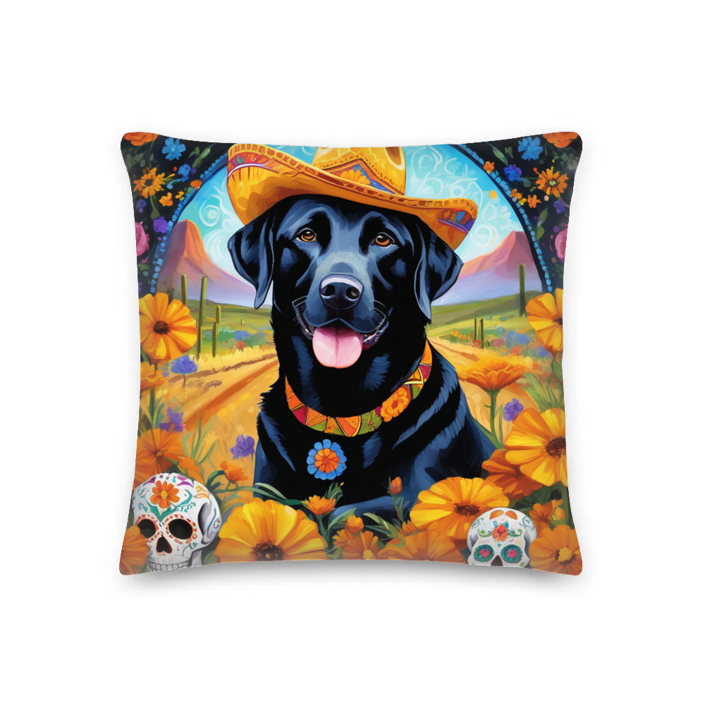 PugMug Custom Black Labrador Retriever Premium Pillow