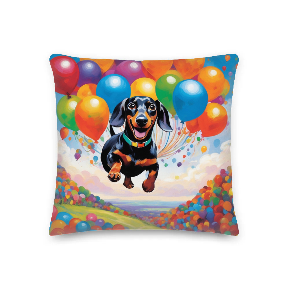 PugMug Custom Black Dachshund Premium Pillow