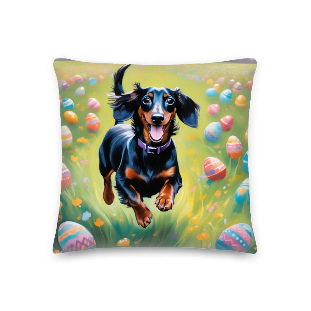 PugMug Custom Black Dachshund Premium Pillow