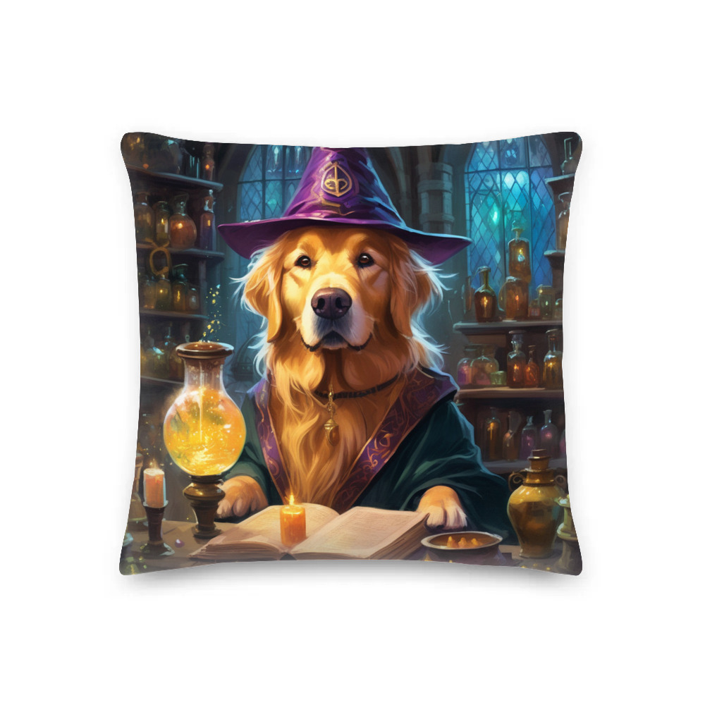 PugMug Custom Golden Retriever Premium Pillow