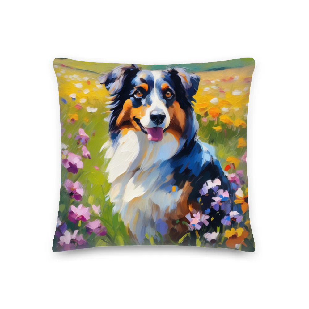 PugMug Custom Miniature American Shepherd Premium Pillow