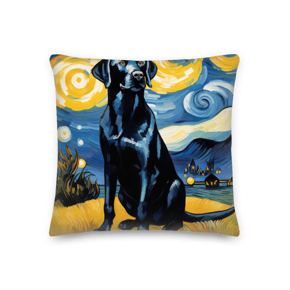 PugMug Custom Black Labrador Retriever Premium Pillow