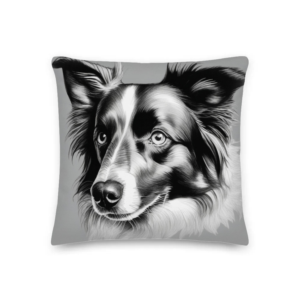 PugMug Custom Blue Merle Border Collie Premium Pillow