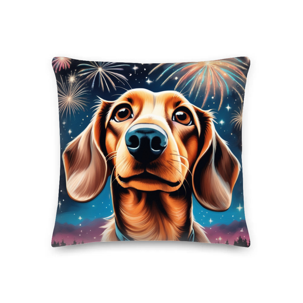 PugMug Custom Tan Dachshund Premium Pillow