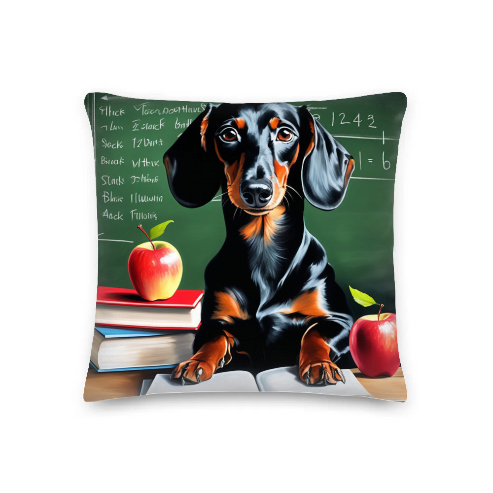 PugMug Custom Black Dachshund Premium Pillow