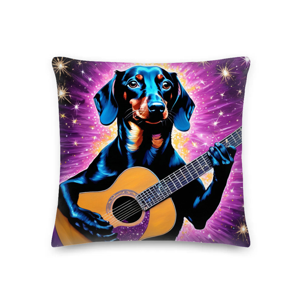 PugMug Custom Black Dachshund Premium Pillow