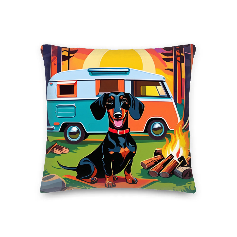 PugMug Custom Black Dachshund Premium Pillow