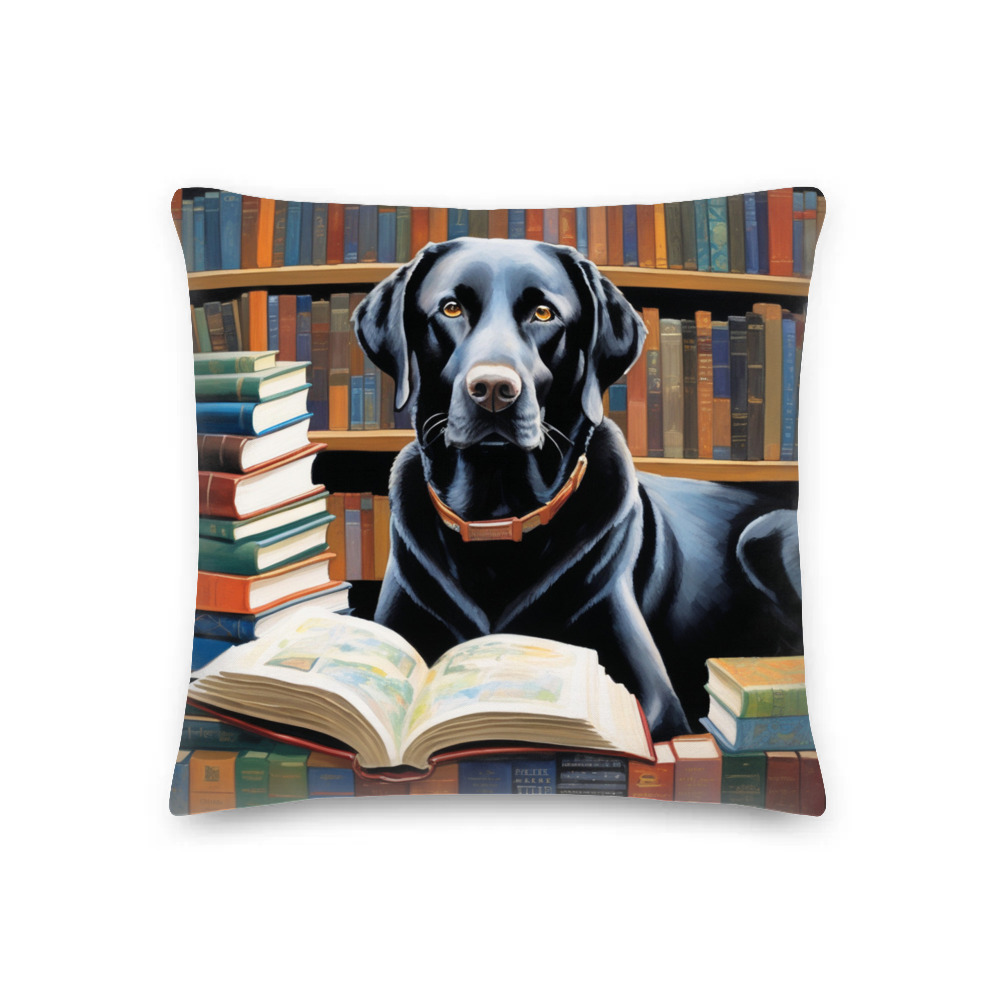 PugMug Custom Black Labrador Retriever Premium Pillow