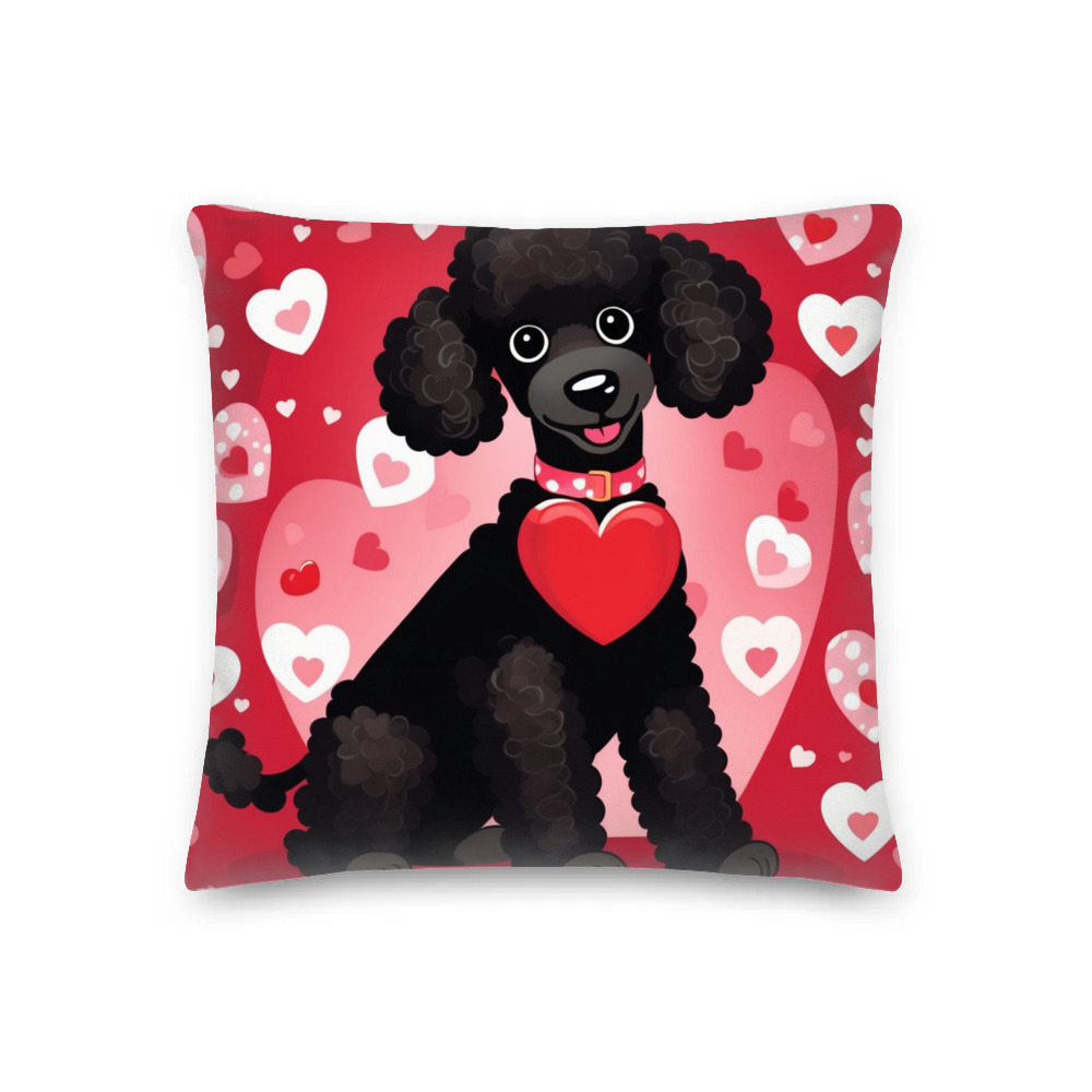 PugMug Custom Black Poodle Premium Pillow