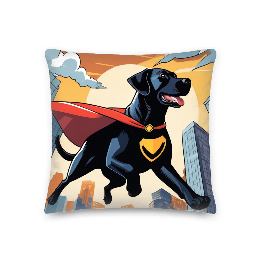 PugMug Custom Black Labrador Retriever Premium Pillow