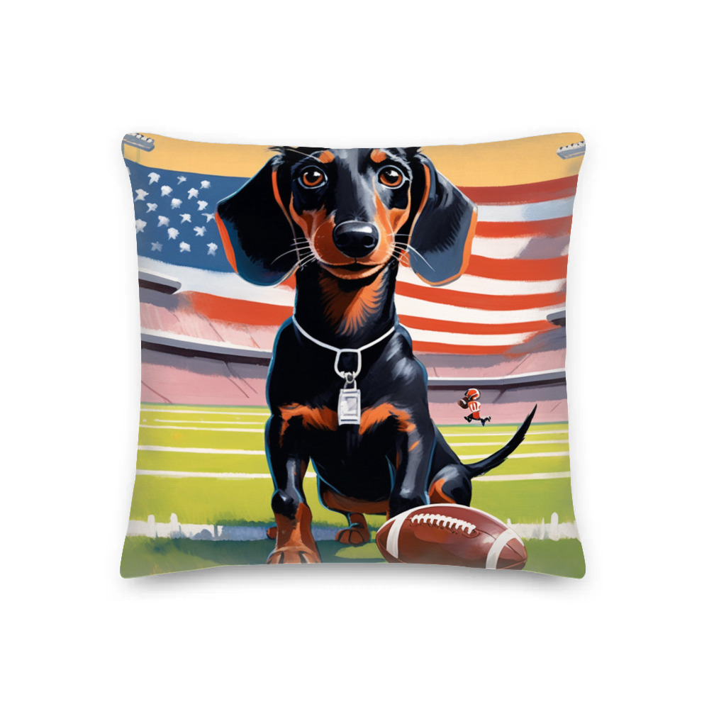 PugMug Custom Black Dachshund Premium Pillow