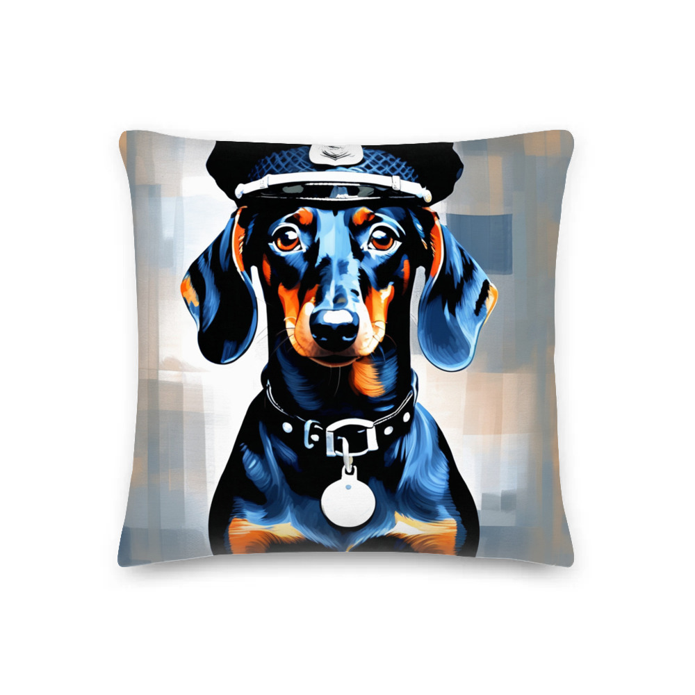 PugMug Custom Black Dachshund Premium Pillow