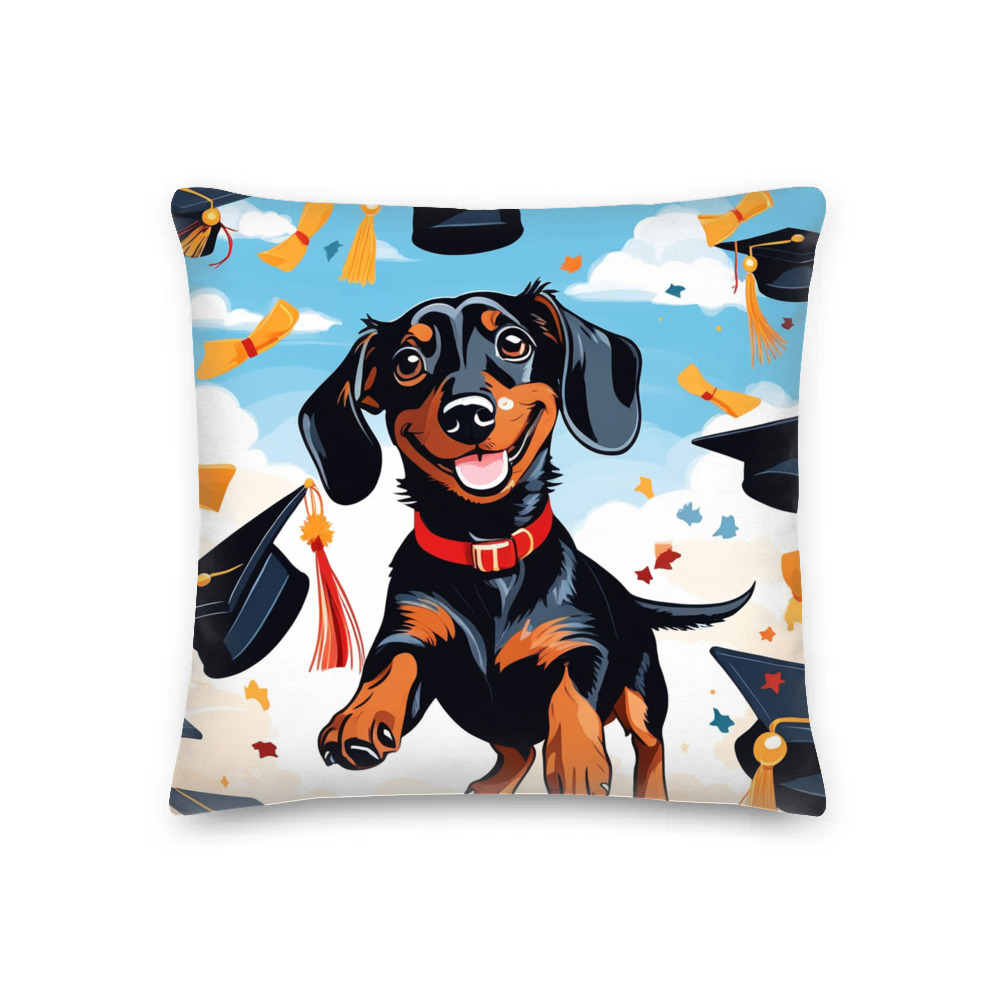 PugMug Custom Black Dachshund Premium Pillow