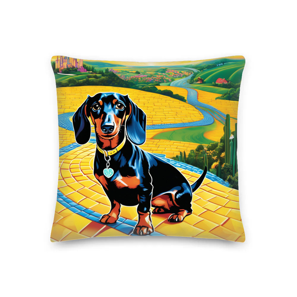 PugMug Custom Black Dachshund Premium Pillow
