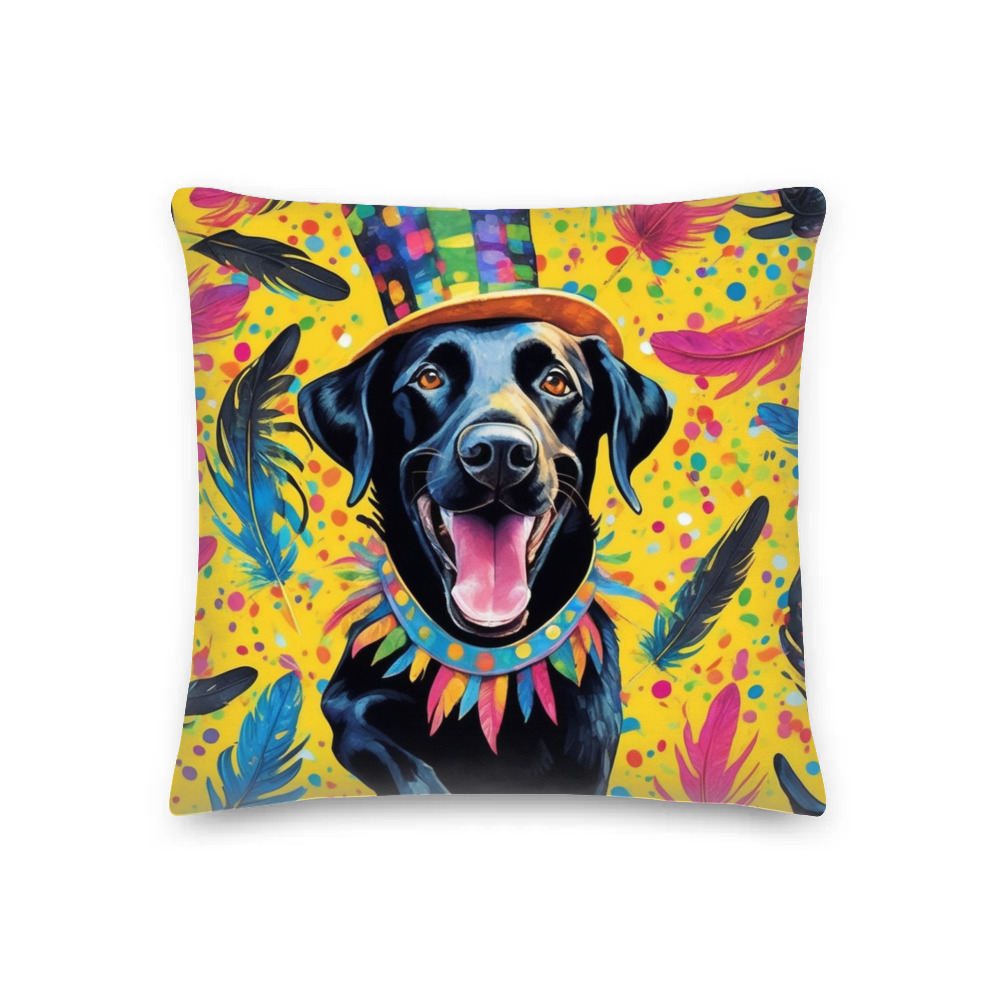 PugMug Custom Black Labrador Retriever Premium Pillow
