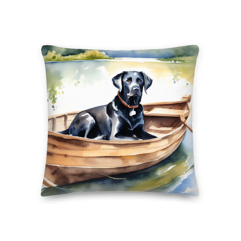 PugMug Custom Black Labrador Retriever Premium Pillow