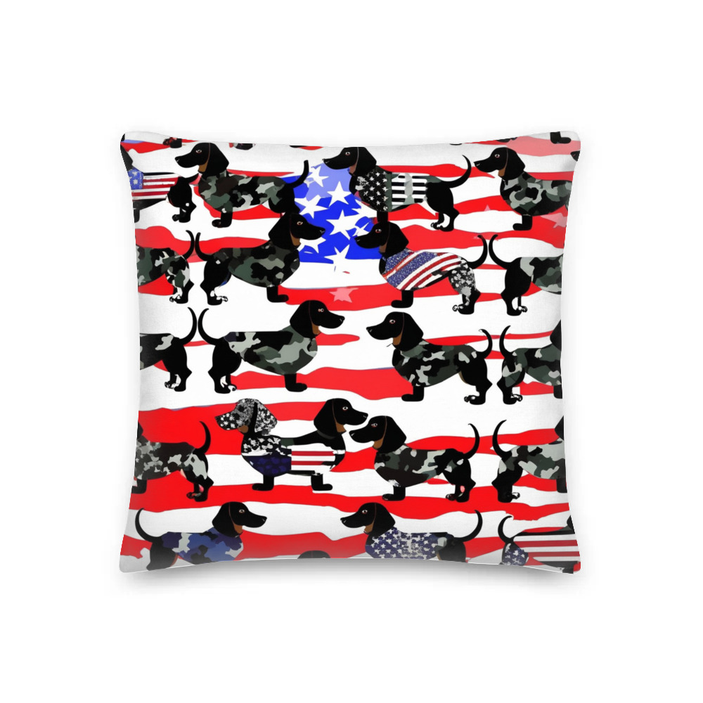 PugMug Custom Black Dachshund Premium Pillow