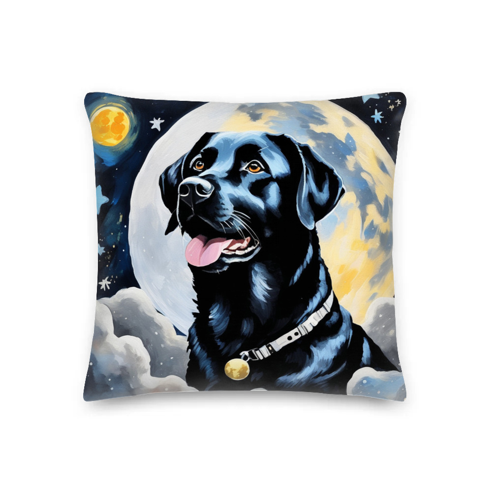 PugMug Custom Black Labrador Retriever Premium Pillow