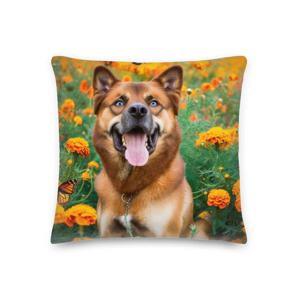 PugMug Custom Blue Premium Pillow