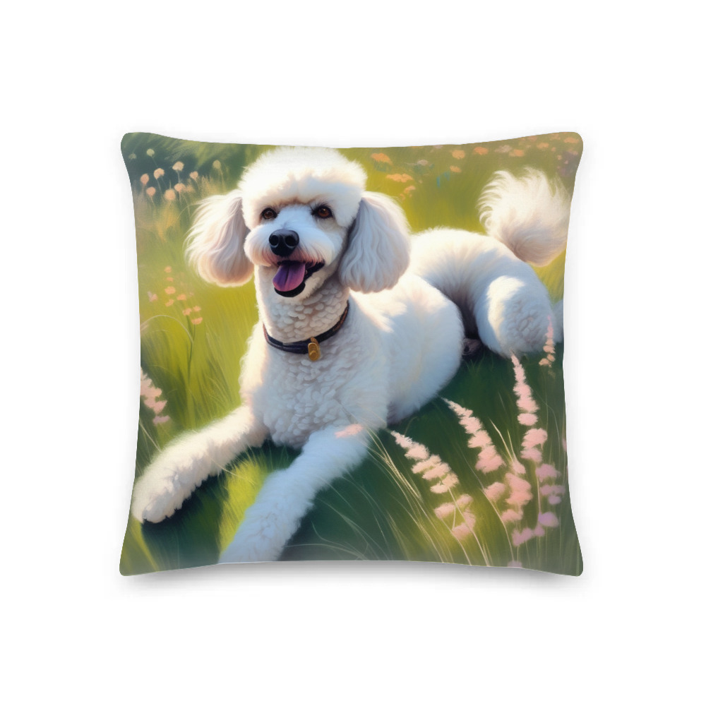 PugMug Custom White Poodle Premium Pillow