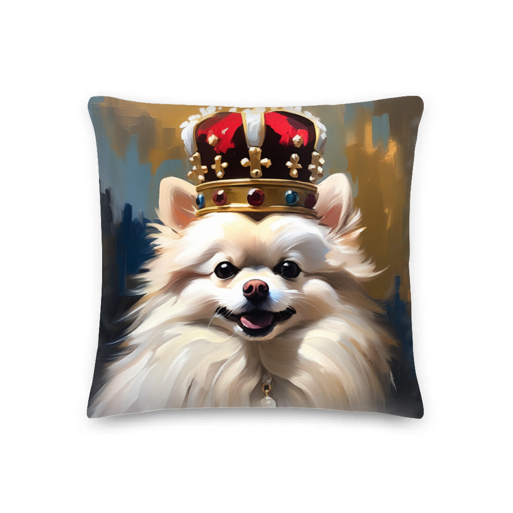 PugMug Custom White Pomeranian Premium Pillow