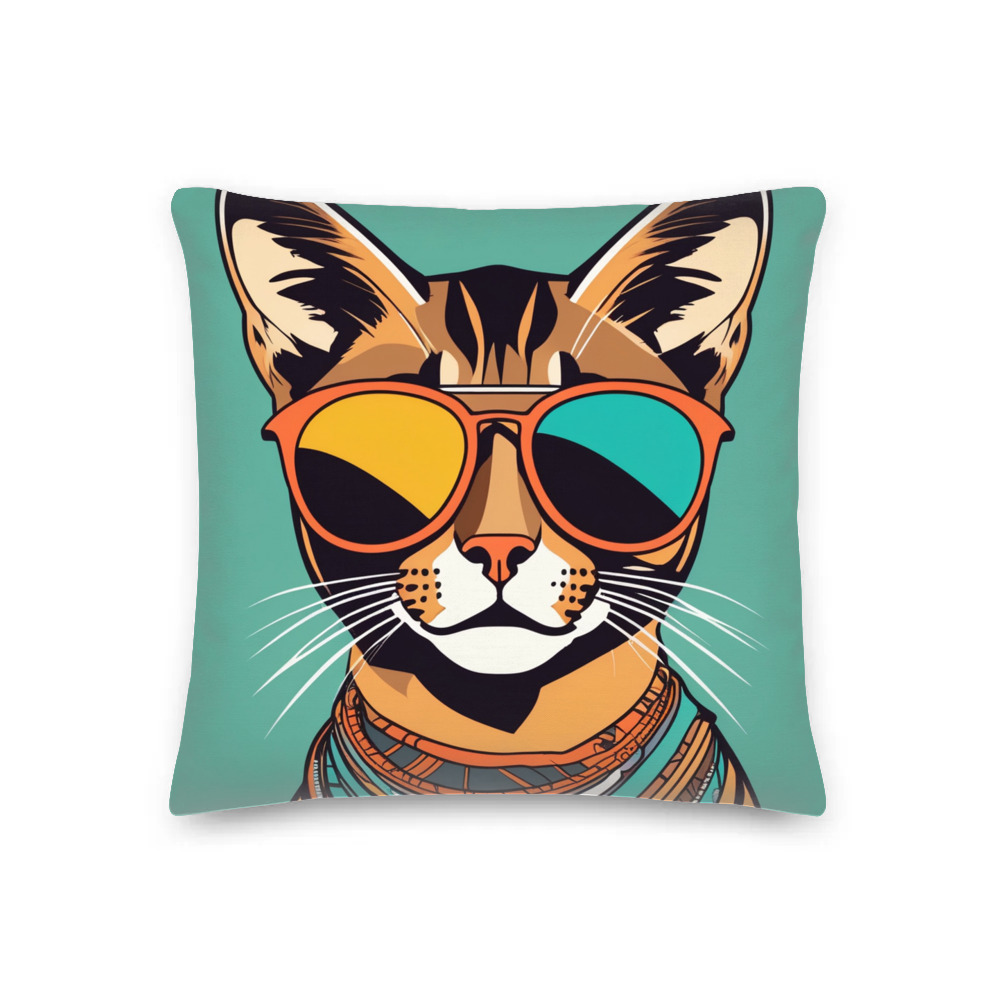 PugMug Custom Tabby Abyssinian Cat Premium Pillow