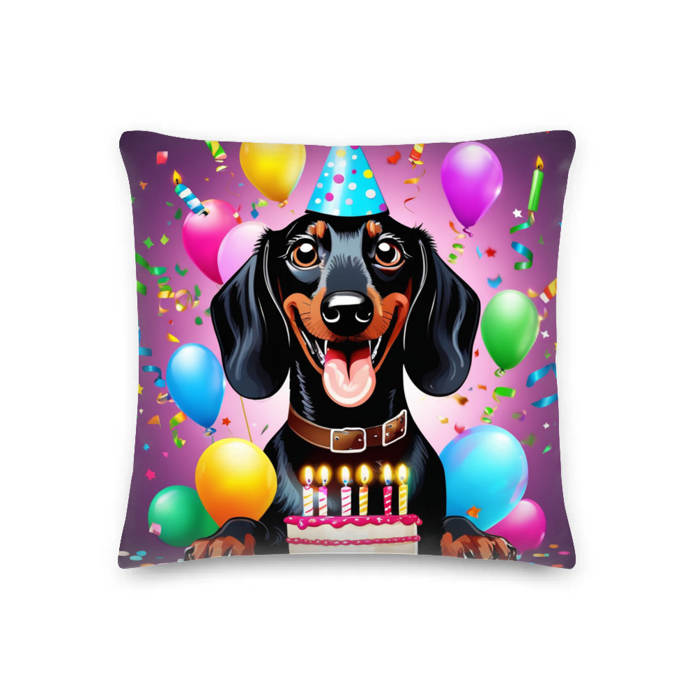 PugMug Custom Black Dachshund Premium Pillow
