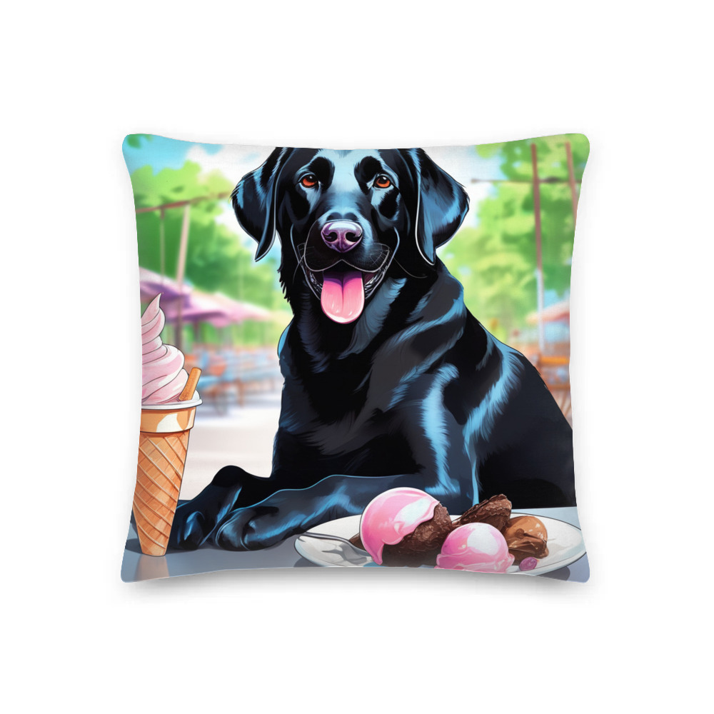 PugMug Custom Black Labrador Retriever Premium Pillow