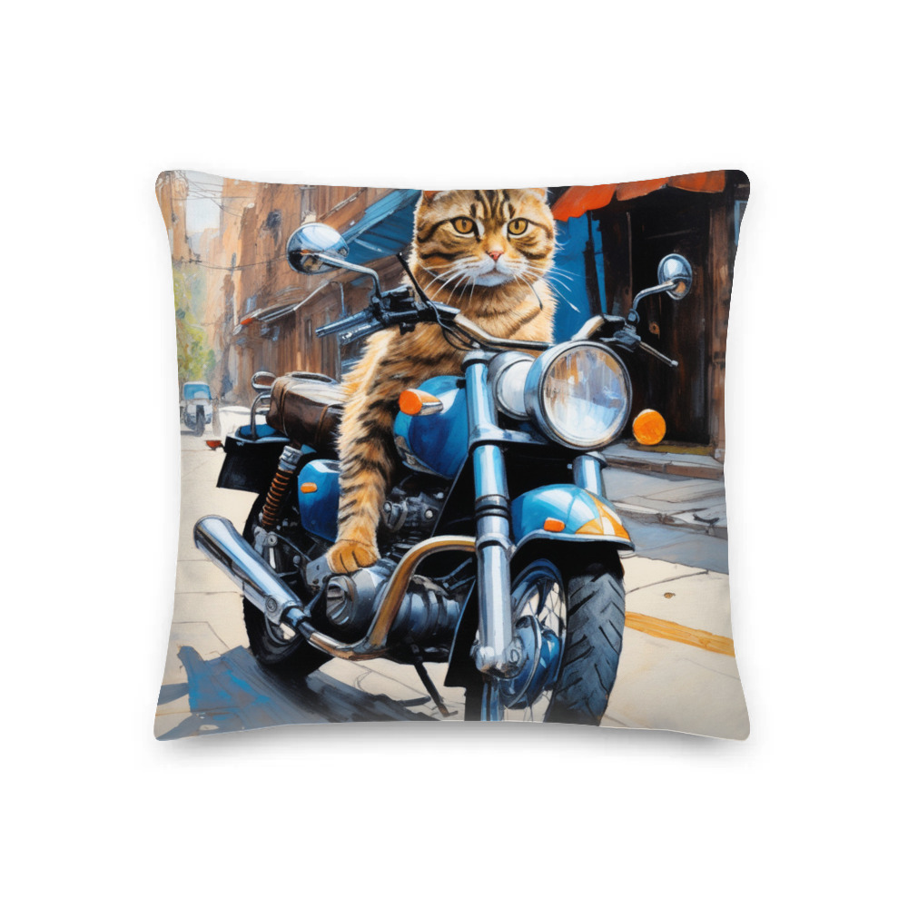 PugMug Custom Tabby Scottish Fold Cat Premium Pillow