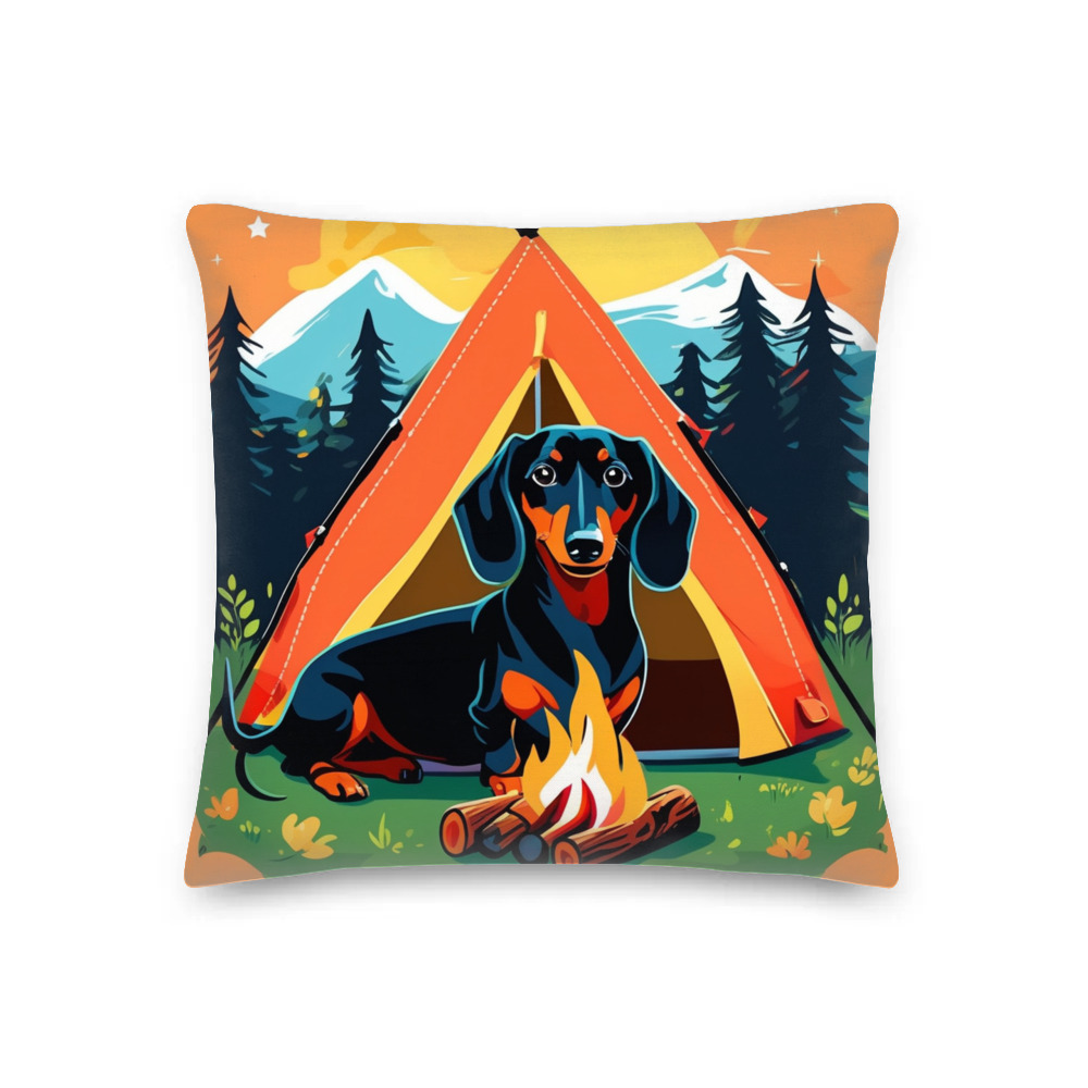 PugMug Custom Black Dachshund Premium Pillow