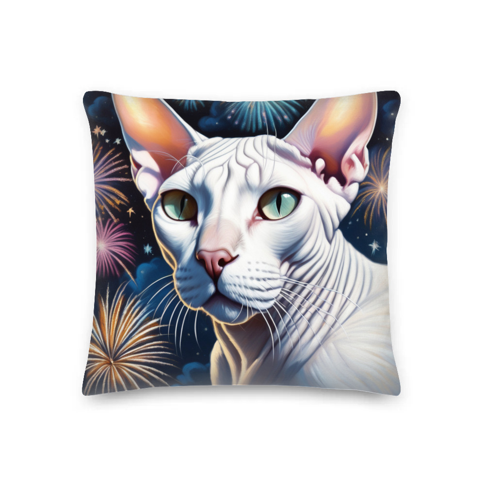 PugMug Custom White Sphynx Cat Premium Pillow