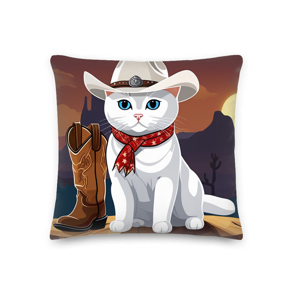 PugMug Custom White British Shorthair Cat Premium Pillow