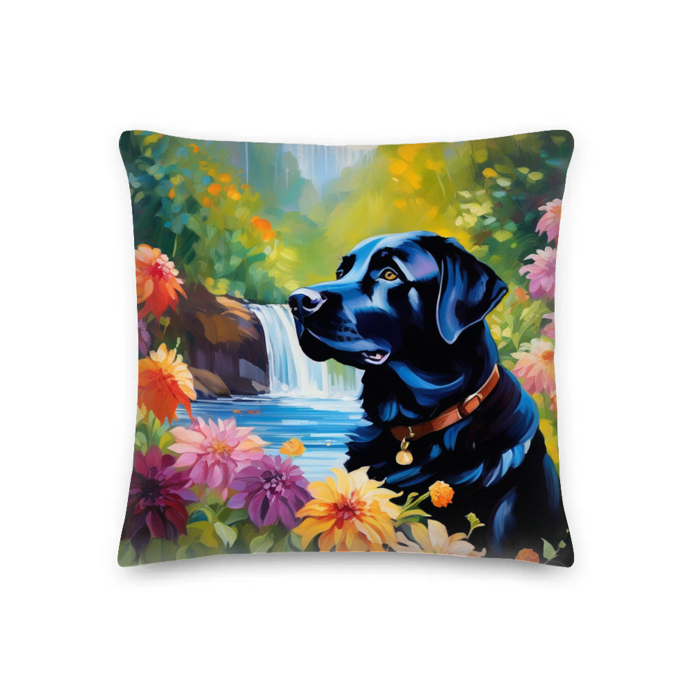 PugMug Custom Black Labrador Retriever Premium Pillow