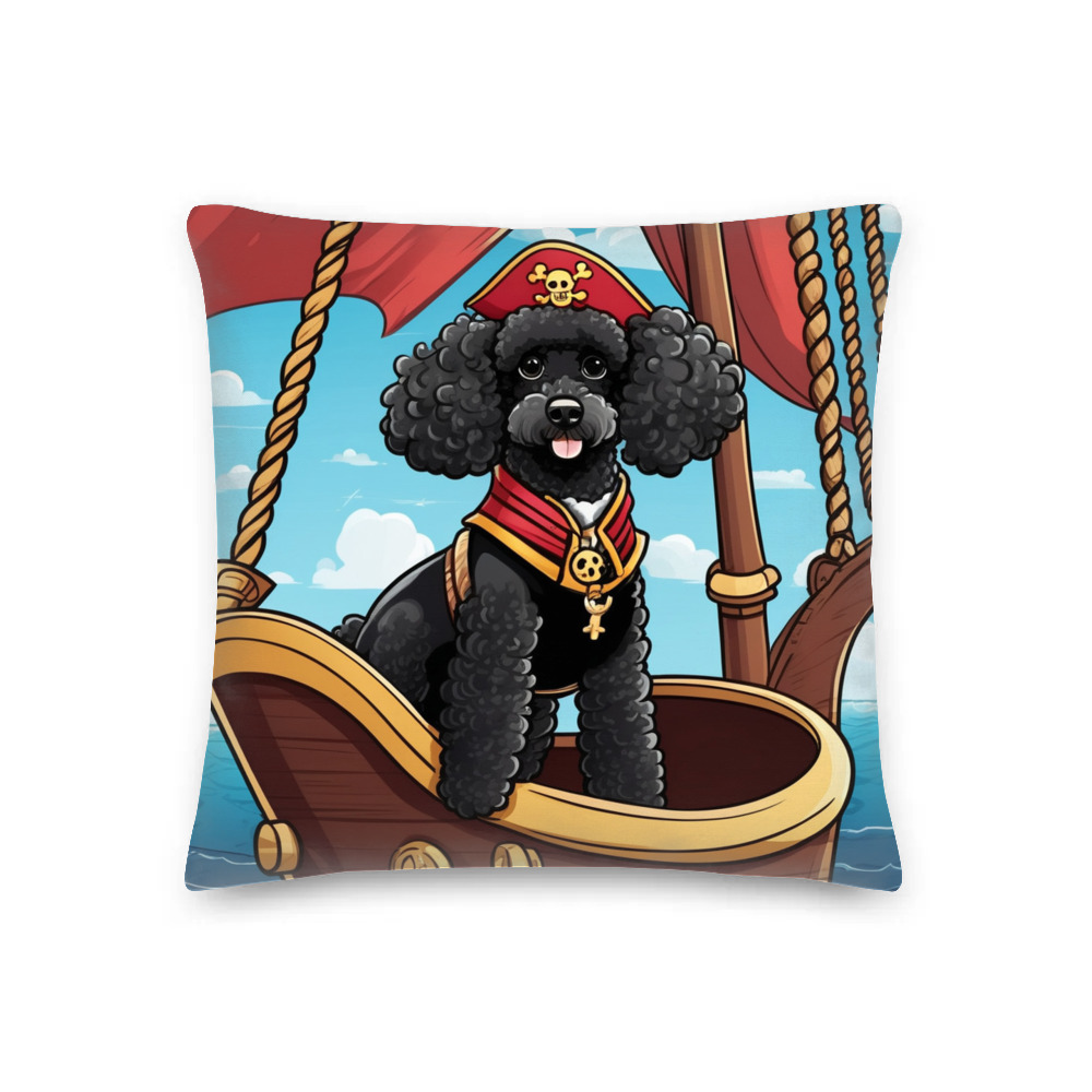 PugMug Custom Black Poodle Premium Pillow