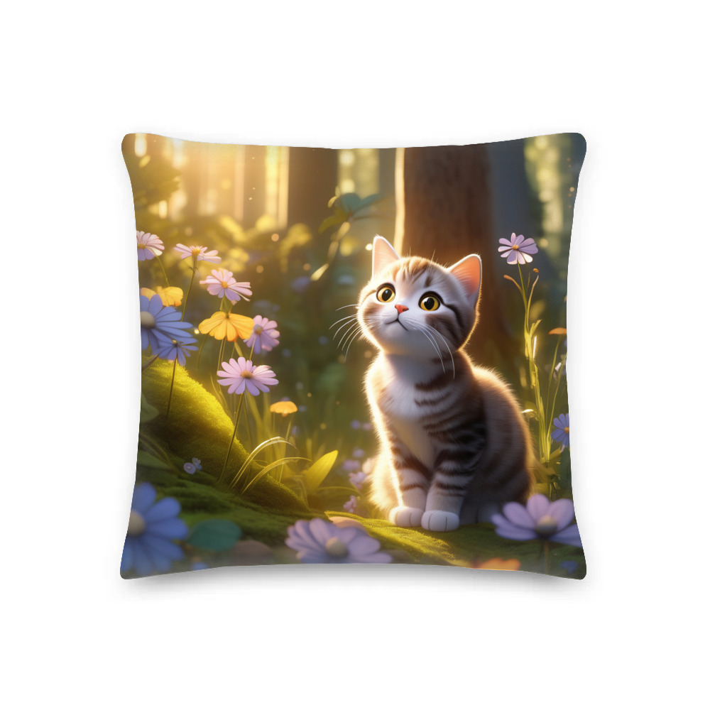 PugMug Custom Tabby Scottish Fold Cat Premium Pillow