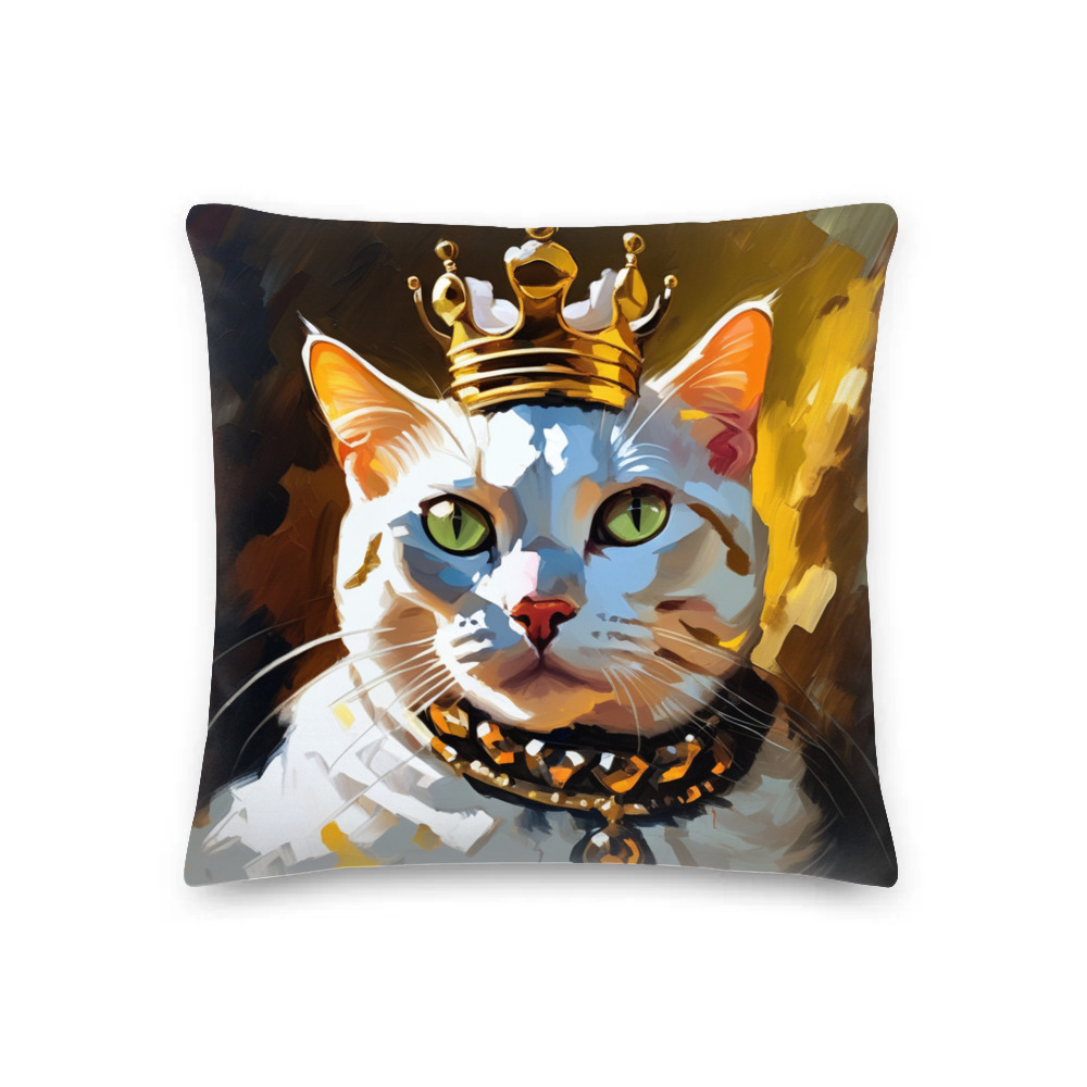 PugMug Custom White American Shorthair Cat Premium Pillow