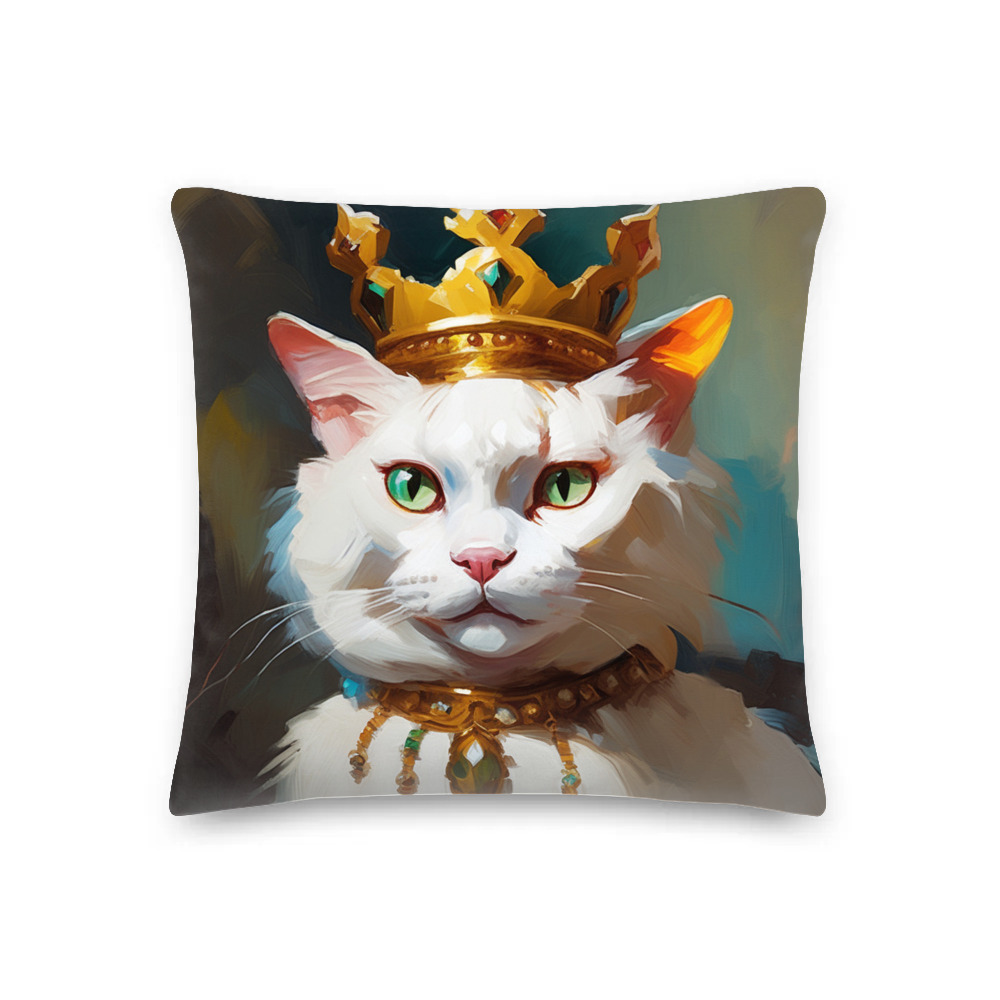 PugMug Custom White Exotic Cat Premium Pillow