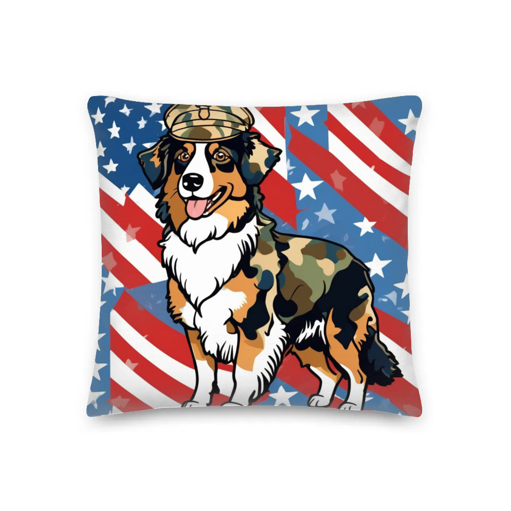 PugMug Custom Miniature American Shepherd Premium Pillow
