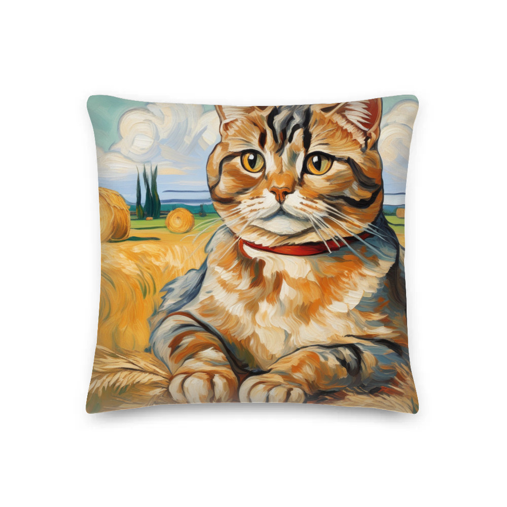 PugMug Custom Tabby Scottish Fold Cat Premium Pillow